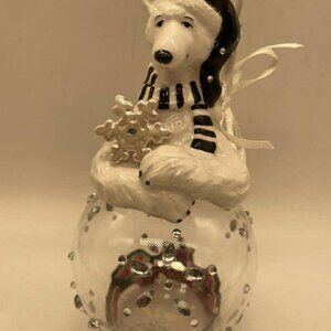 $$ SOLD $$ EUC Appletree Design Polar Bear Glass Ball Ornament